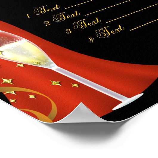 Poster Red Cocktail Menu Canvas Imprimer (Coin)