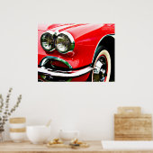 Poster Red Corvette Headlights (Cuisine)