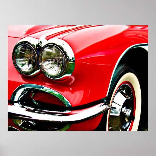 Poster Red Corvette Headlights (Devant)
