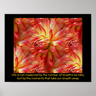 Poster Red Dahlia Attitude Citation Inspirationnelle