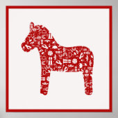 Poster Red Dala Horse (Devant)