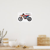 Poster Red dirt bike motorcycle (Cuisine)