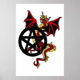 Poster Red Dragon and Pentacle