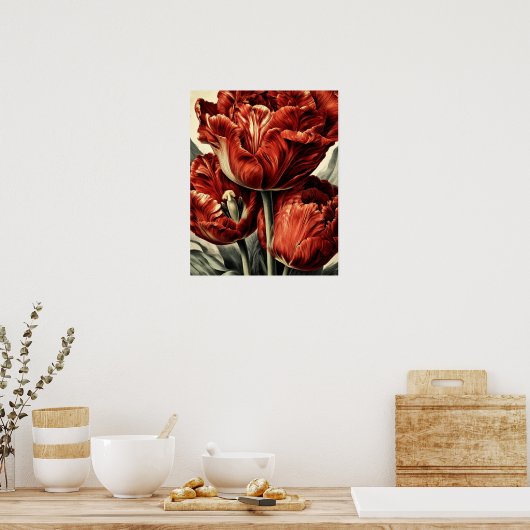 Poster Red Dutch tulips (Cuisine)