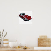 Poster Red E Type Roadster (Cuisine)