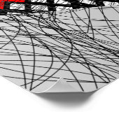 Poster Red et Black Doodle Heart Funky Picture (Coin)