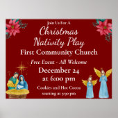 Poster Red Festive Christmas Church Event Promo (Devant)