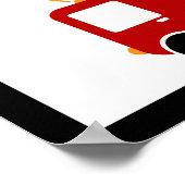 Poster Red Fire Truck Personalized Name Wall Art (Coin)