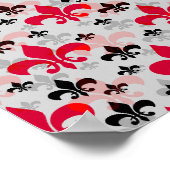 Poster Red Fleur De Lis Surface Motif Design Télécharger (Coin)