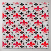 Poster Red Fleur De Lis Surface Motif Design Télécharger (Devant)