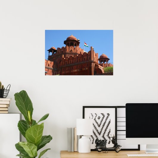 Poster red fort delhi (Bureau à domicile)