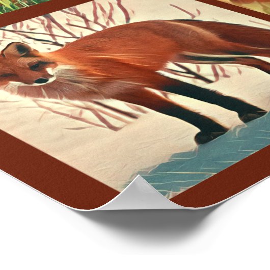 Poster Red Fox Collage (Coin)
