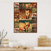 Poster Red Fox Collage (Cuisine)