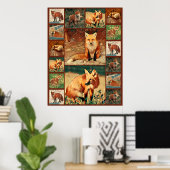 Poster Red Fox Collage (Bureau à domicile)