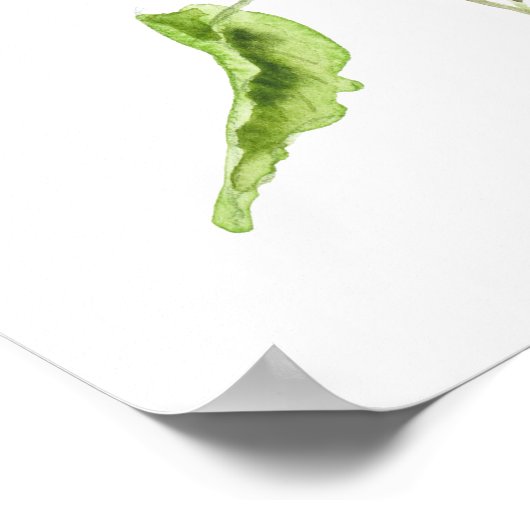 Poster red geranium watercolour flowers (Coin)