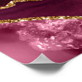 Poster Red Gold Agate Wedding Seating Chart 8 Table (Coin)