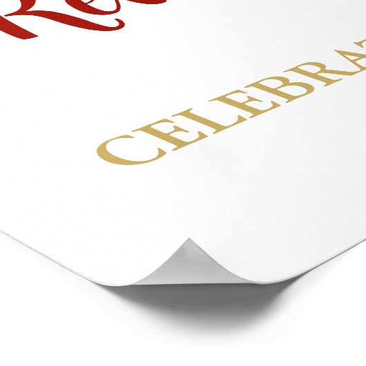 Poster Red Gold Retraite Party Personnalisé 18x24 (Coin)