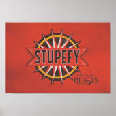 Poster Red & Gold Stupefy Spell Graphic (Devant)