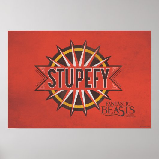 Poster Red & Gold Stupefy Spell Graphic (Devant)
