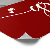 Poster Red Graduation 4 Photo Script Coeurs Modern Girly (Coin)