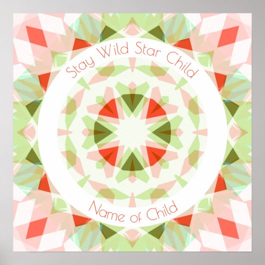 Poster Red Green Stay Wild Star Nom de l'enfant Nourritur (Devant)