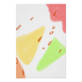 Poster Red green yellow watercolor abstract art (Devant)