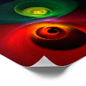 Poster Red Green Yin Yang Moderne Motif d'art Abstrait #2 (Coin)