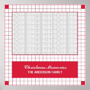 Poster Red Grid Photo