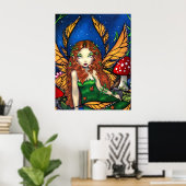 Poster Red Haied Fairy Queen ART IMPRIMER (Bureau à domicile)