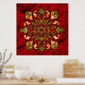 Poster Red Hanoukka Mandala (Cuisine)