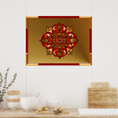Poster Red Hanoukka Mandala (Cuisine)