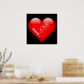 Poster Red Heart Attractive Parisian Love Mariage (Cuisine)