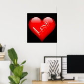 Poster Red Heart Attractive Parisian Love Mariage (Bureau à domicile)