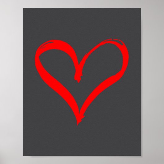 Poster Red Heart Funny Cute Design For Men Women Husband  (Devant)