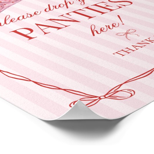 Poster Red Heart Lingerie Bachelorette Panties Please (Coin)