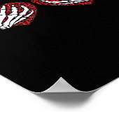 Poster Red Heart Skeleton Mains Classique (Coin)