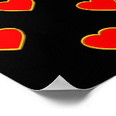 Poster Red Hearts on a Black Background (Coin)