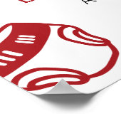 Poster Red Italian Cute Ciao Bambina Baby shower Bienvenu (Coin)