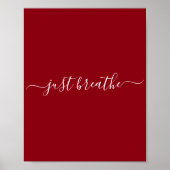 Poster Red Just Breathe Script (Devant)