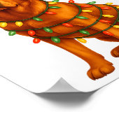 Poster Red Lab Christmas Tree Light Pajama Labrador Dog L (Coin)