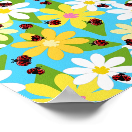 Poster Red Ladybug Beetle Insect Lover Black Hearts (Coin)