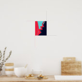 Poster Red lightning Between Light and Dark Blue Areas (Cuisine)