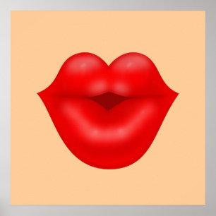 Poster Red lips big kiss