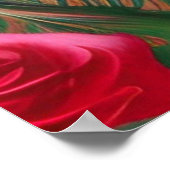 Poster Red Lips et Rose Peacock Abstrait (Coin)