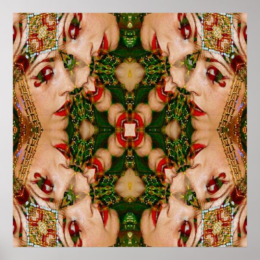 Poster Red Lips Mandala (Devant)