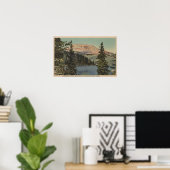 Poster Red Lodge, MT - Vue sur le lac Beartooth & Butte (Bureau à domicile)