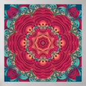 Poster Red Lotus Mandala (Devant)