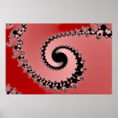 Poster Red Mandelbrot Spiral (Devant)