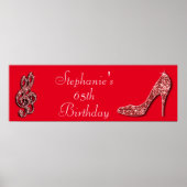Poster Red Music Note et Stiletto 65e anniversaire (Devant)