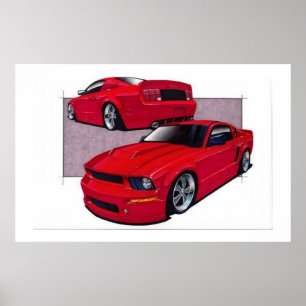 Poster Red Mustang